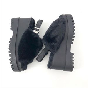 Cute Furry Platform Wedges